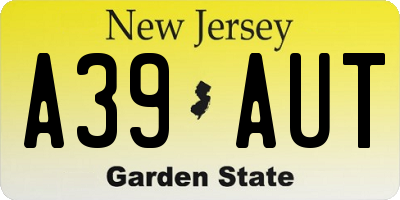 NJ license plate A39AUT