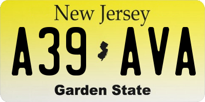 NJ license plate A39AVA