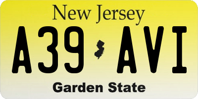 NJ license plate A39AVI
