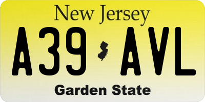 NJ license plate A39AVL