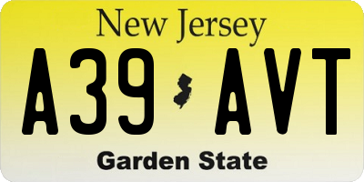 NJ license plate A39AVT