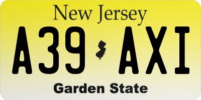 NJ license plate A39AXI