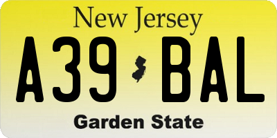 NJ license plate A39BAL