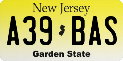 NJ license plate A39BAS