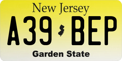 NJ license plate A39BEP