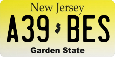 NJ license plate A39BES
