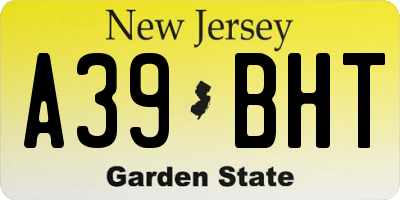 NJ license plate A39BHT