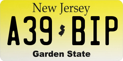NJ license plate A39BIP