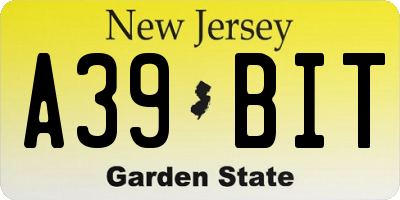 NJ license plate A39BIT