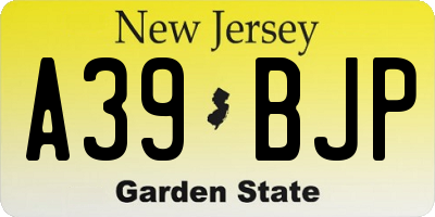 NJ license plate A39BJP