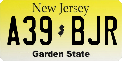 NJ license plate A39BJR