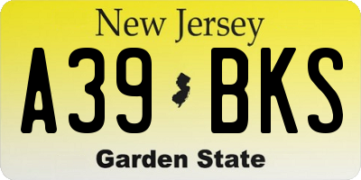 NJ license plate A39BKS