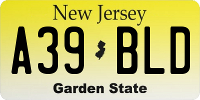 NJ license plate A39BLD