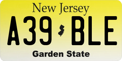 NJ license plate A39BLE