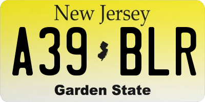 NJ license plate A39BLR