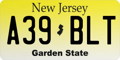 NJ license plate A39BLT