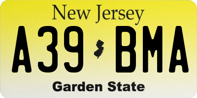 NJ license plate A39BMA