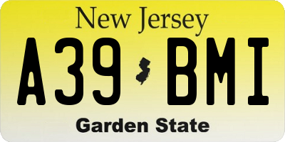NJ license plate A39BMI