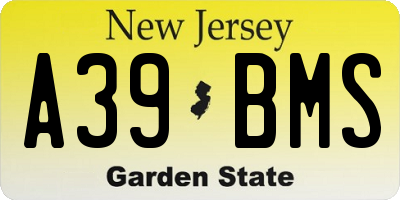 NJ license plate A39BMS