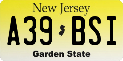 NJ license plate A39BSI
