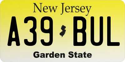 NJ license plate A39BUL