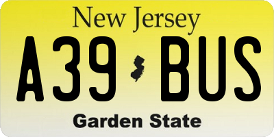 NJ license plate A39BUS