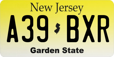 NJ license plate A39BXR