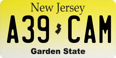 NJ license plate A39CAM