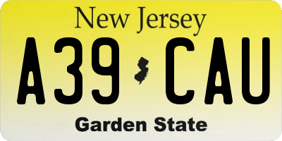 NJ license plate A39CAU