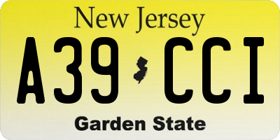 NJ license plate A39CCI