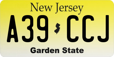 NJ license plate A39CCJ