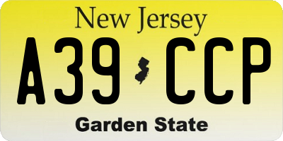NJ license plate A39CCP