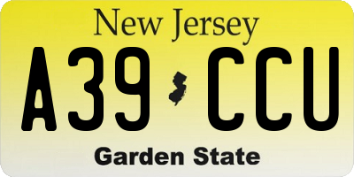 NJ license plate A39CCU