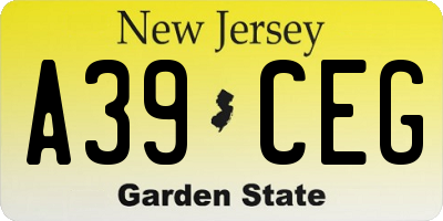 NJ license plate A39CEG