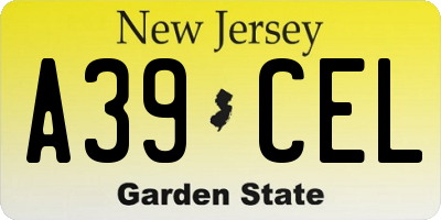 NJ license plate A39CEL