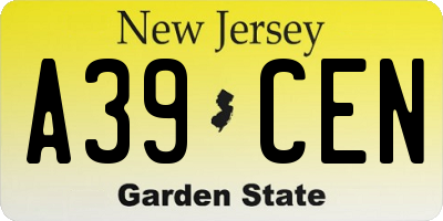 NJ license plate A39CEN