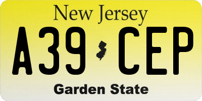 NJ license plate A39CEP