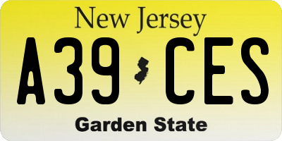 NJ license plate A39CES
