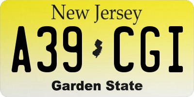 NJ license plate A39CGI