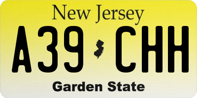 NJ license plate A39CHH