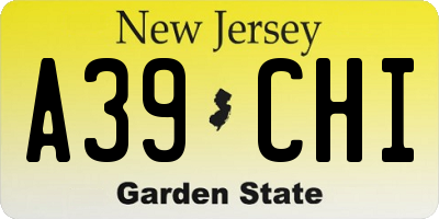 NJ license plate A39CHI