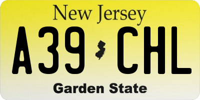NJ license plate A39CHL