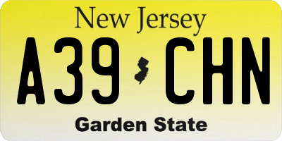NJ license plate A39CHN