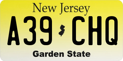 NJ license plate A39CHQ
