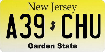 NJ license plate A39CHU