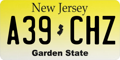NJ license plate A39CHZ