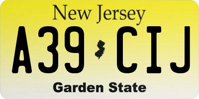 NJ license plate A39CIJ