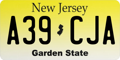 NJ license plate A39CJA