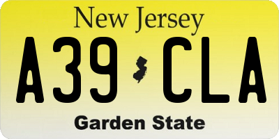 NJ license plate A39CLA