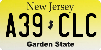NJ license plate A39CLC